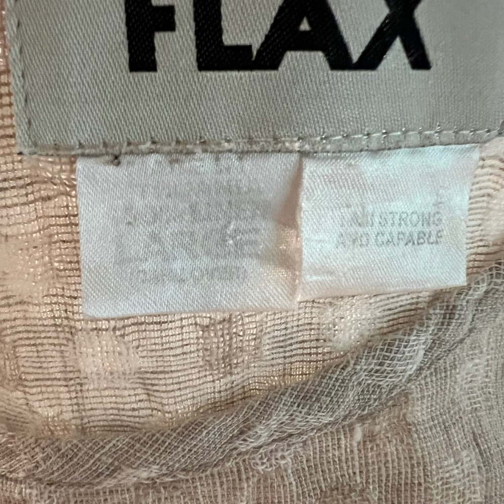 FLAX Oatmeal Linen Textured Tunic Top Scoop Neck Short Sleeve Size large - Picture 6 of 6